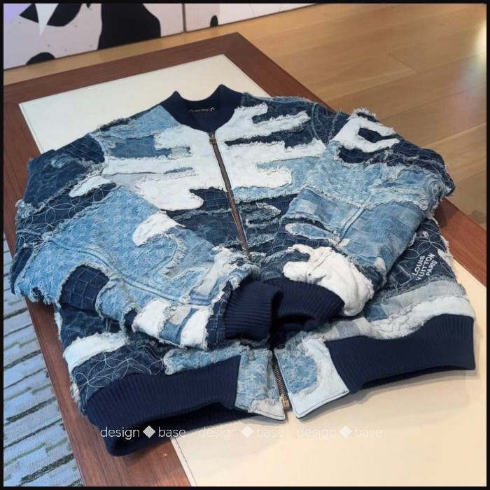 Louis Vuitton 】パッチワークデニム ボンバージャケット (Louis