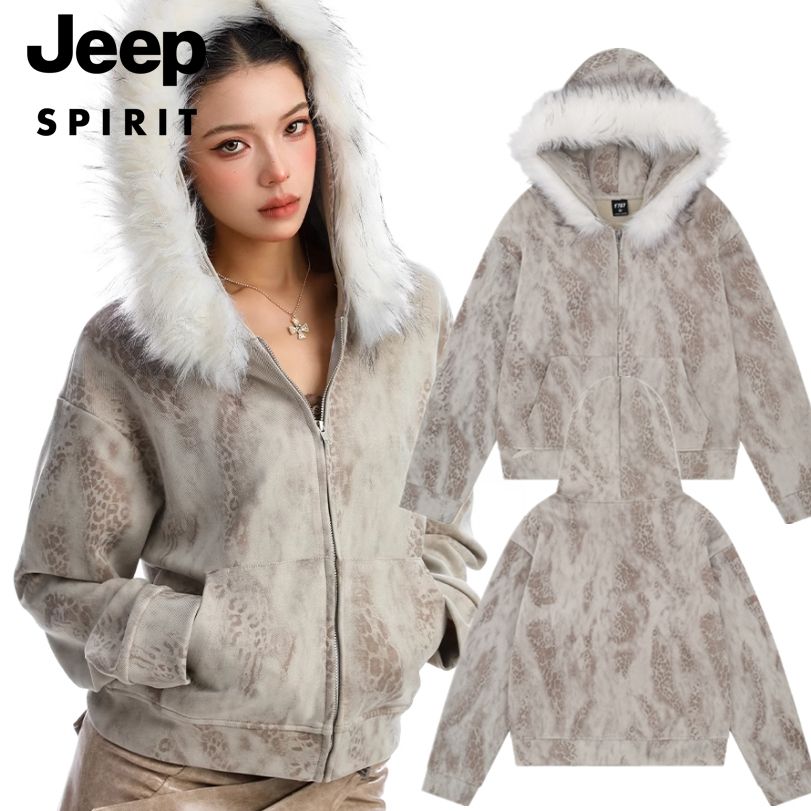 Jeep エコファージャケットジップアップパーカーショート丈 (JEEP