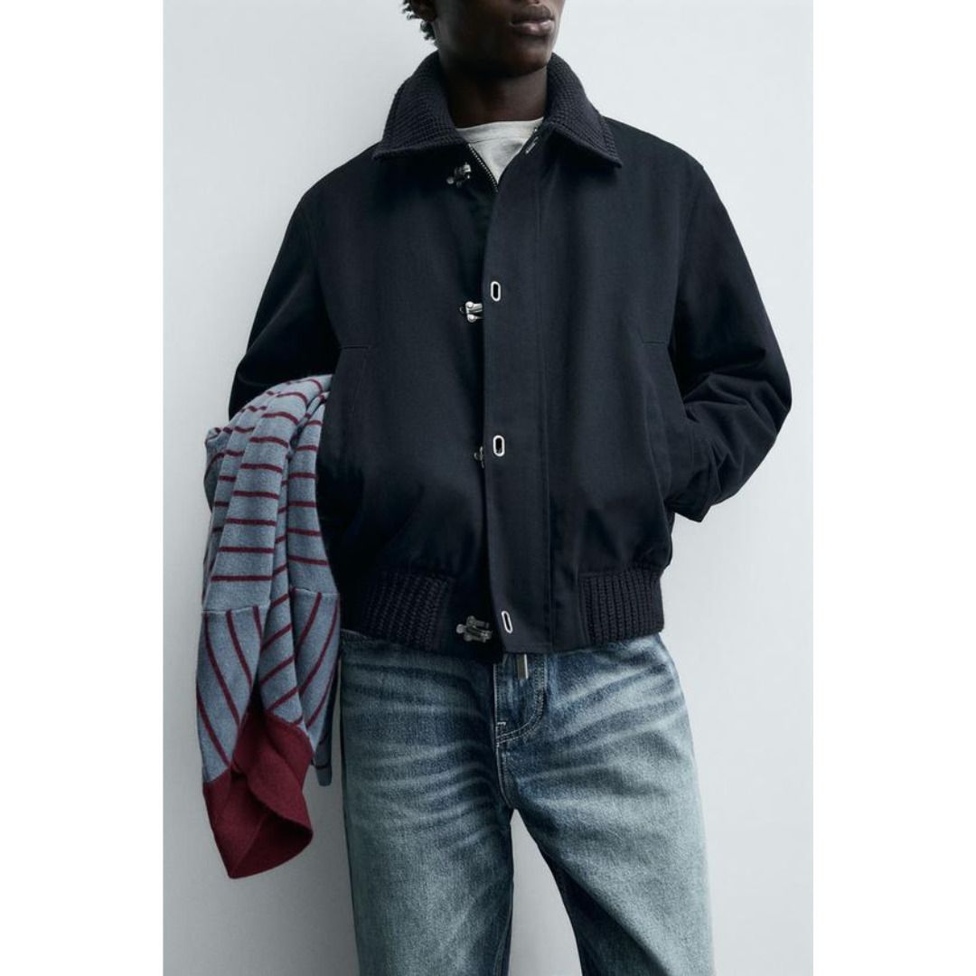 ZARA］トグルボタン コントラストカラージャケット (ZARA/デニム