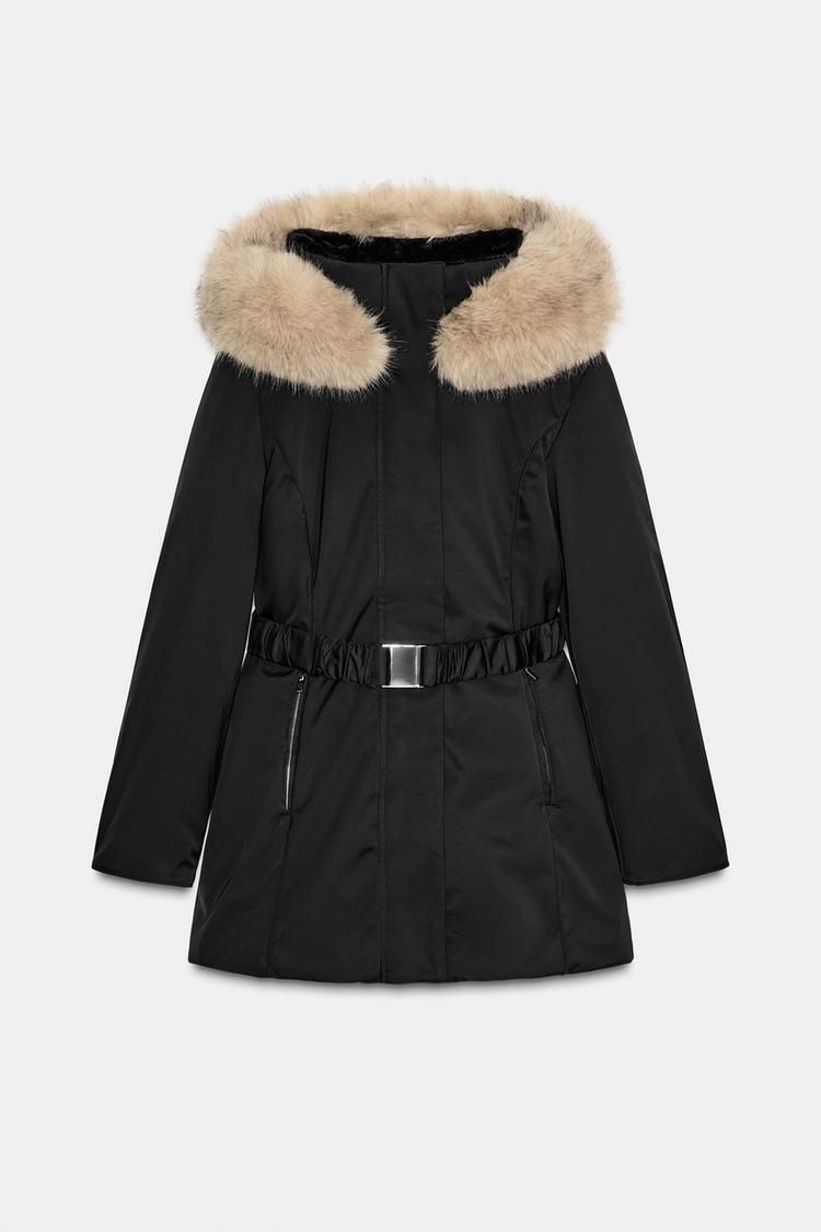 フェイクファー フード付きウォーター＆ウインドプロテクション (ZARA