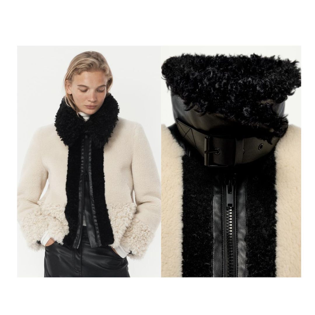 ZARA】パッチワークフェイクファージャケット (ZARA/ジャケット