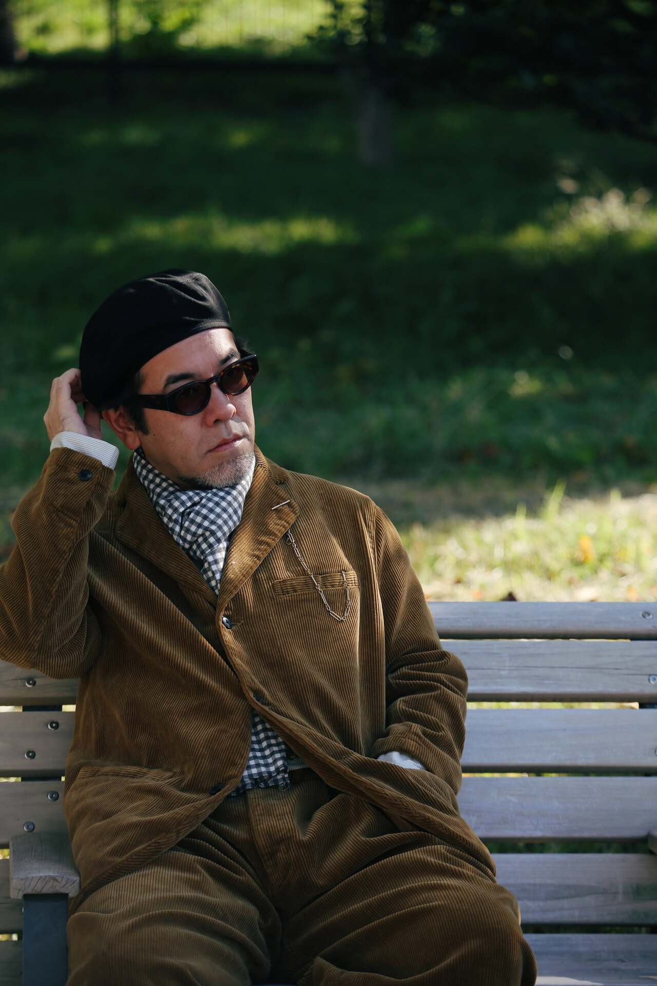 PORTER CLASSIC - Flannel Gingham Stole WASHIDA