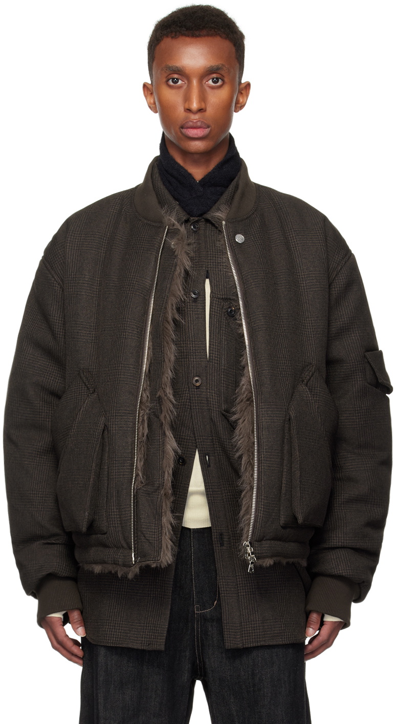 NULLUS Brown Padded Reversible Faux-Fur Jacket NULLUS