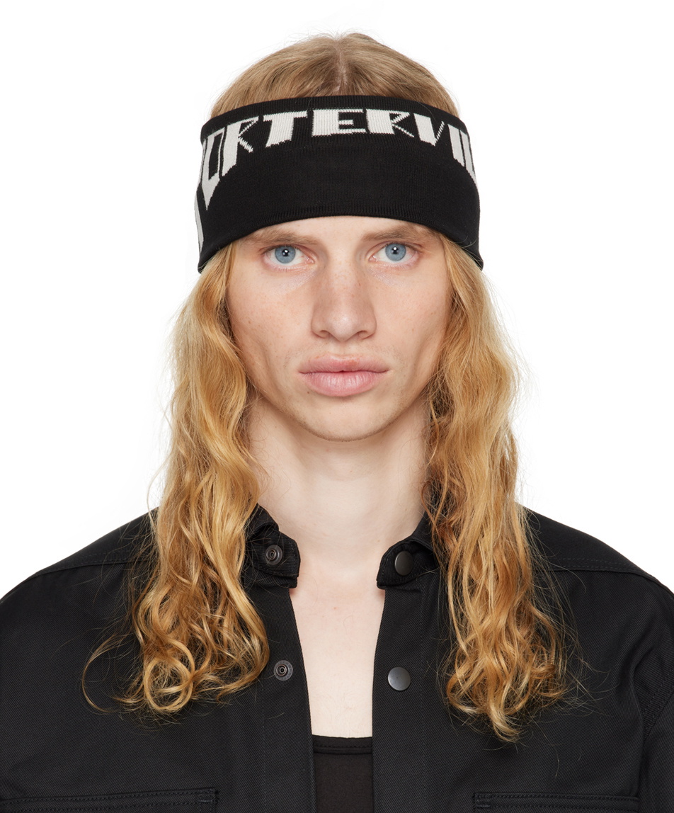 Rick Owens DRKSHDW Black Porterville Cotton Knit Headband Rick