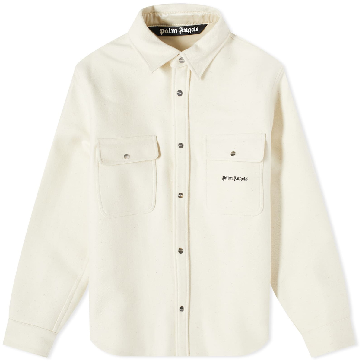 Palm Angels Men's Pocket Logo Overshirt in Butter Palm Angels