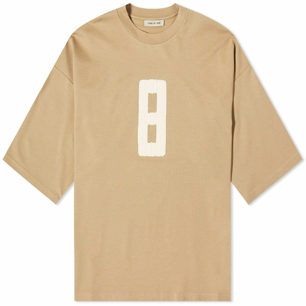 Fear of God Men's Embroidered 8 Milano T-Shirt in Dune Fear Of God