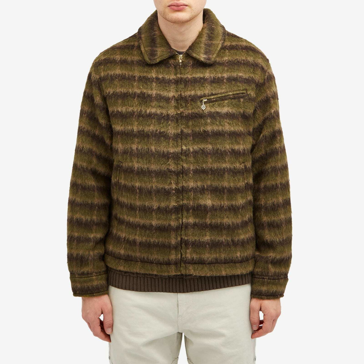 thisisneverthat Men's Brushed Wool Check Jacket in Dark Brown