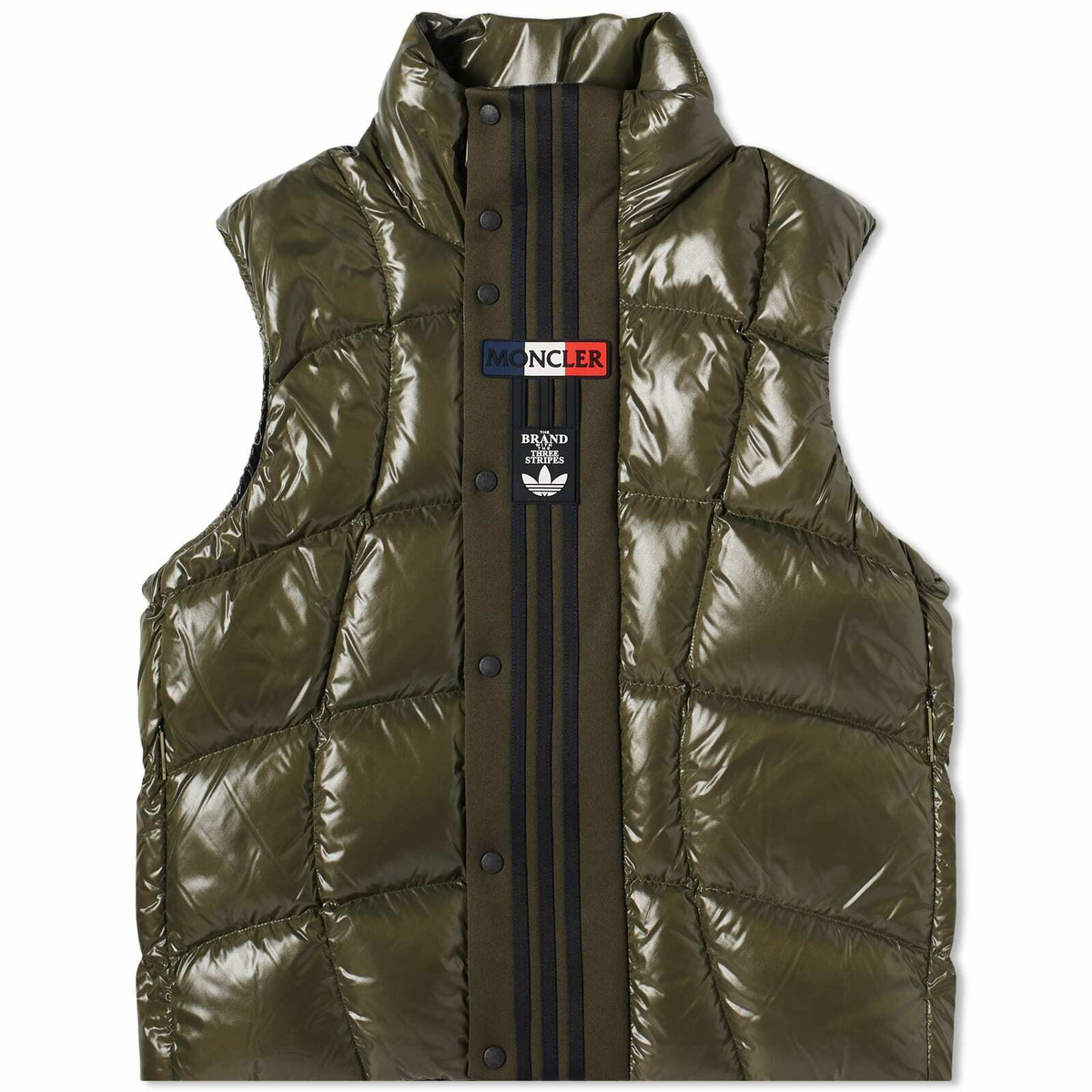 Moncler x adidas Originals Bozon Down Vest in Olive Moncler