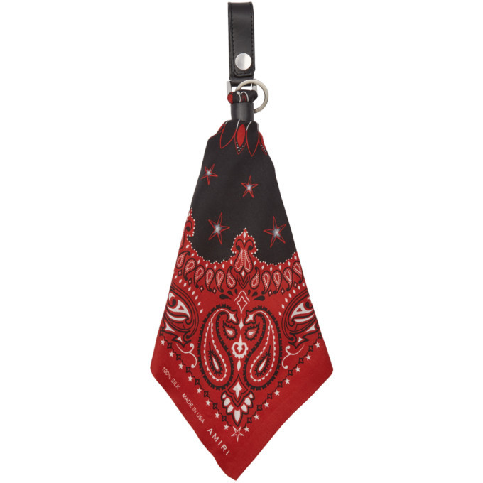 Amiri Red and Black Bandana Keychain Amiri
