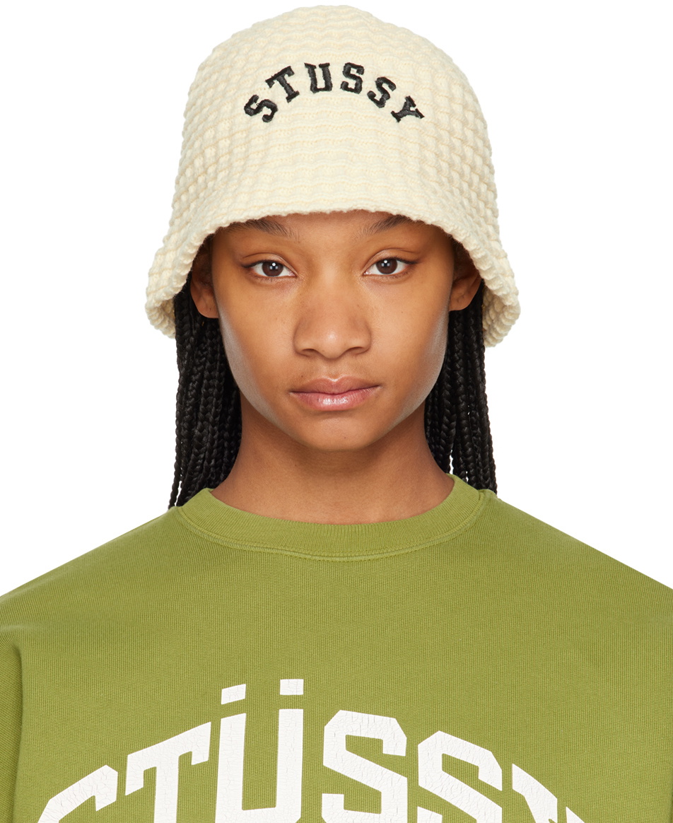 Stüssy Green Waffle Knit Bucket Hat Stussy