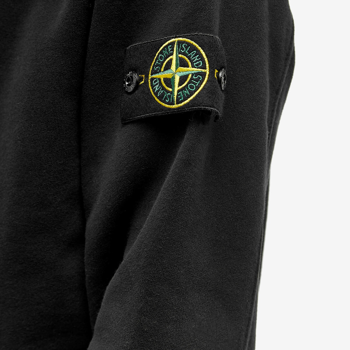 Stone Island Men's Garment Dyed Half Zip Sweat in Black Stone Island