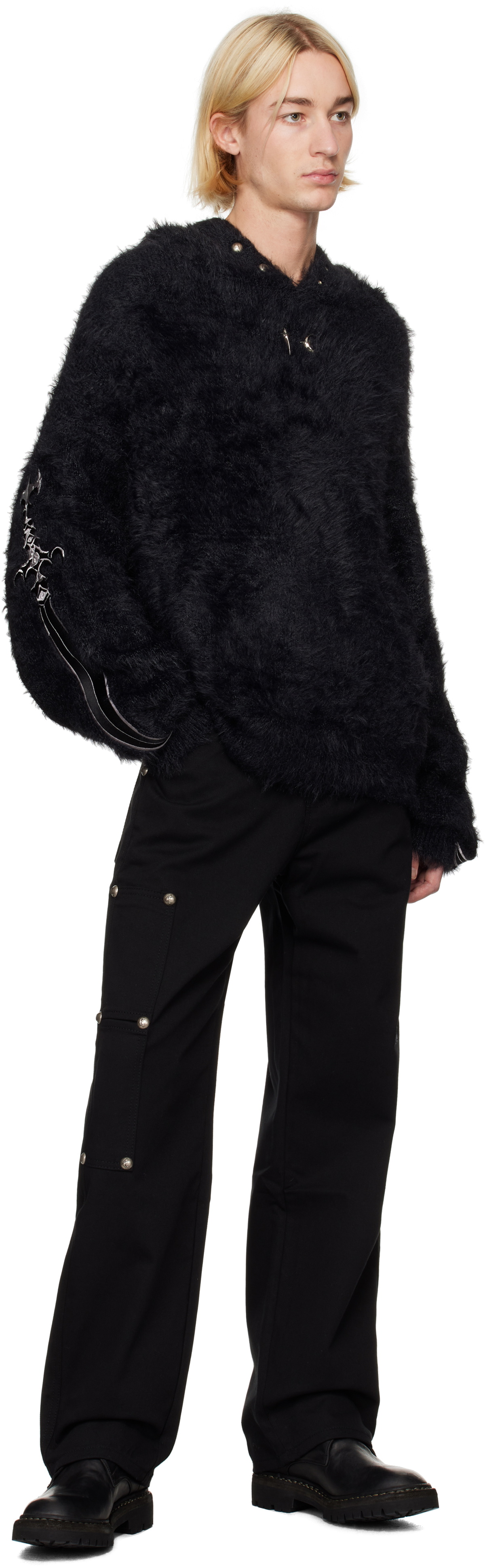 Thug Club Black Pack Sword Faux-Fur Hoodie Thug Club