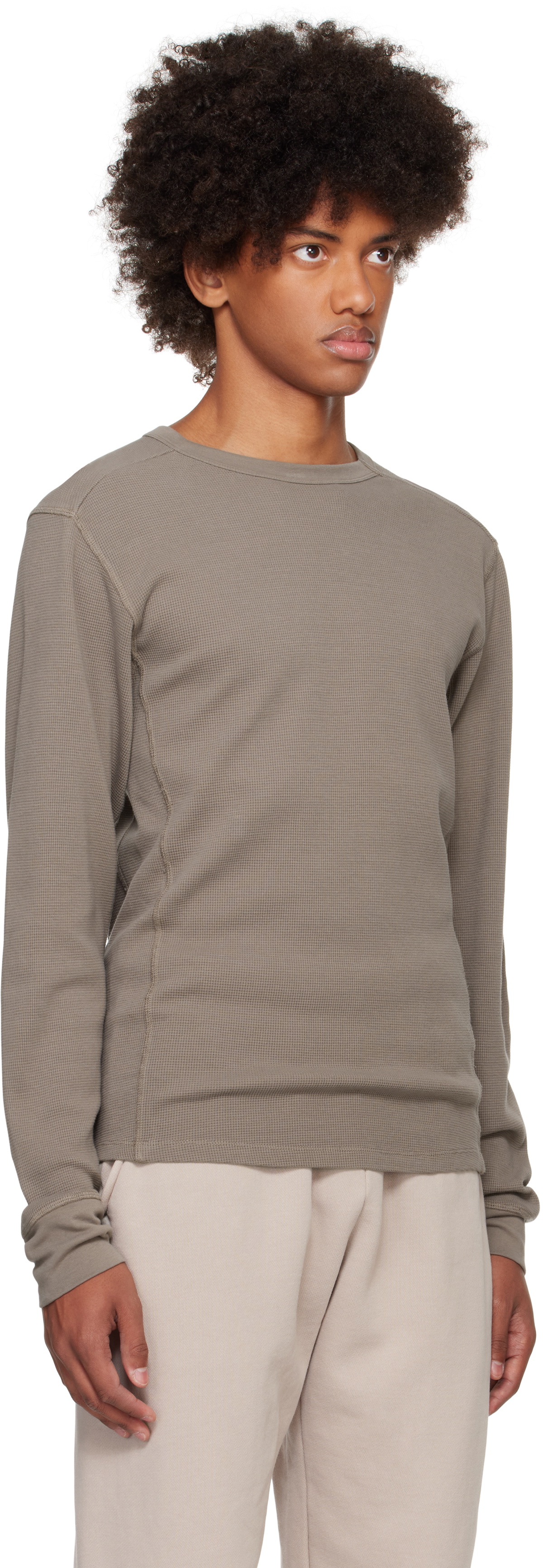 Entire Studios Gray Thermal Long Sleeve T-shirt Entire Studios