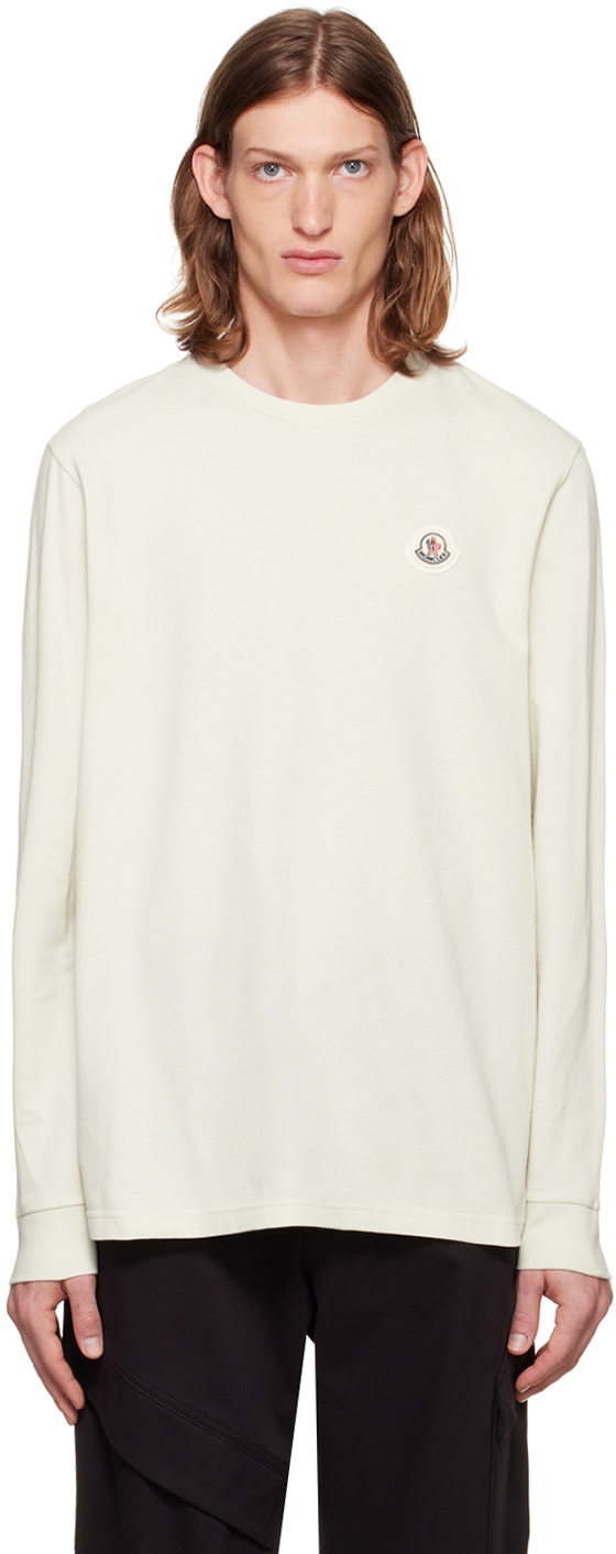 Moncler Off-White Patch Long Sleeve T-Shirt Moncler