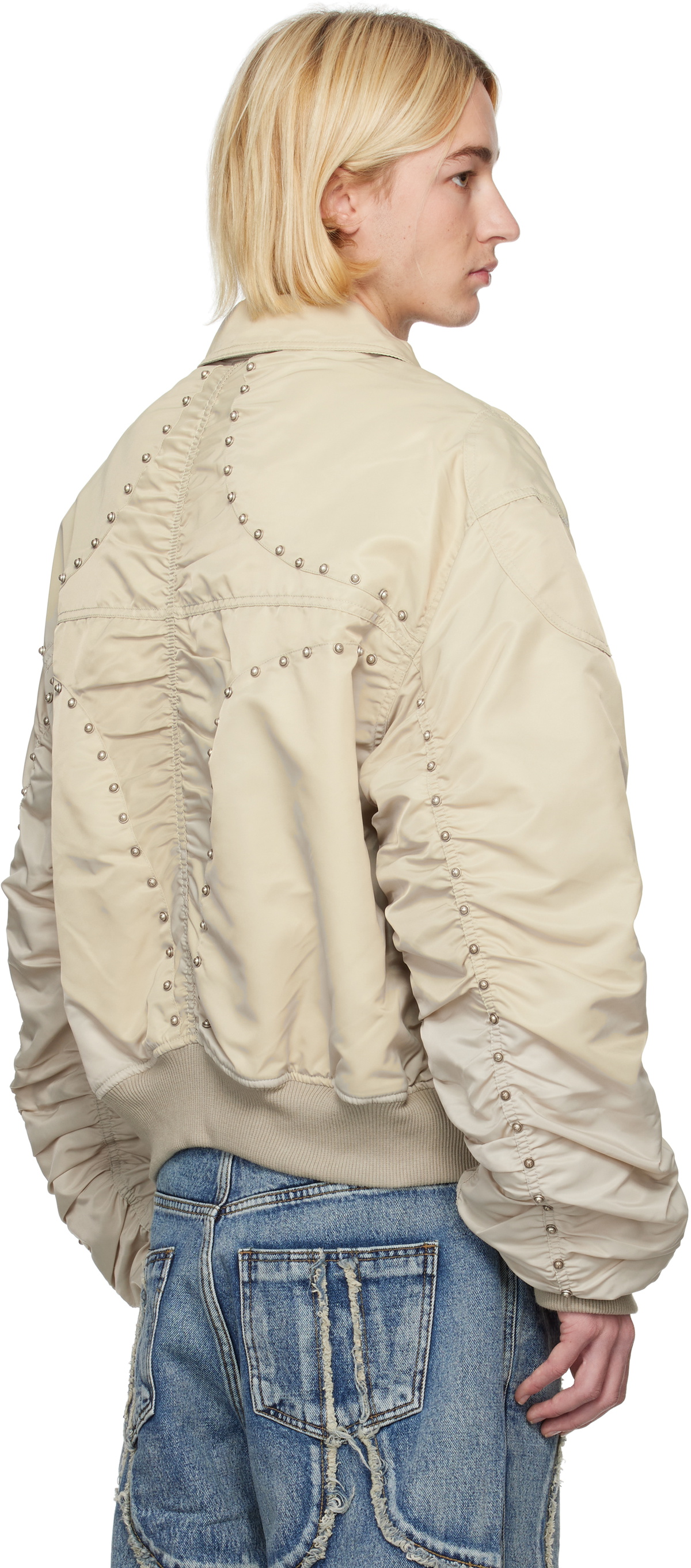 Thug Club Beige 'A Wingless Bird' Bomber Jacket Thug Club