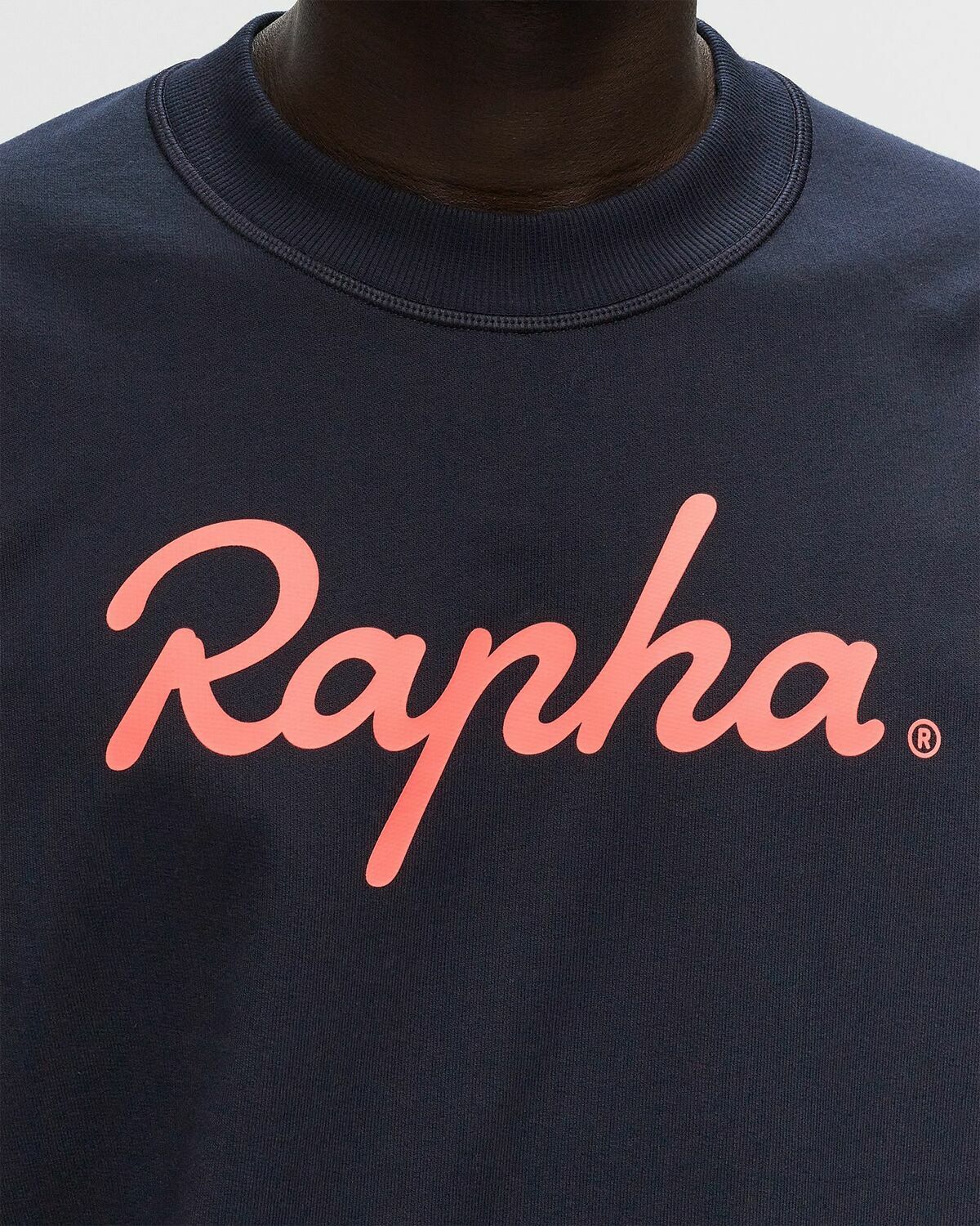 Rapha Men's Cotton Sweatshirt Large Logo Blue Sweatshirts Rapha