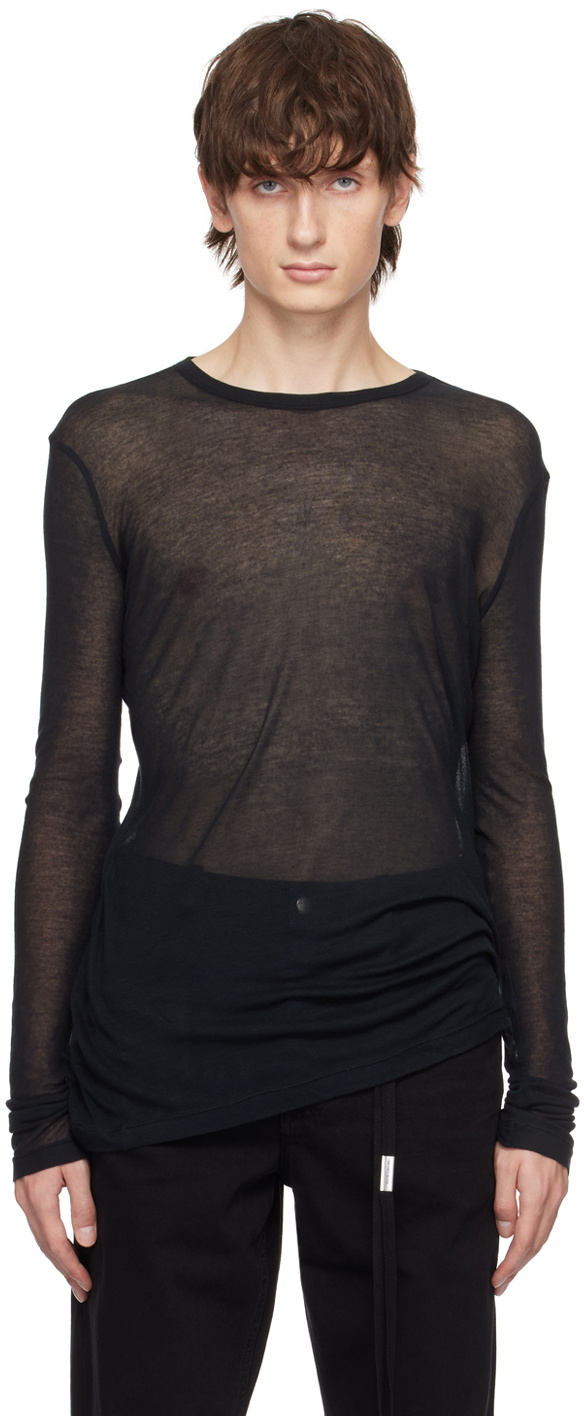 Ann Demeulemeester Black Greg Long Sleeve T-Shirt Ann Demeulemeester