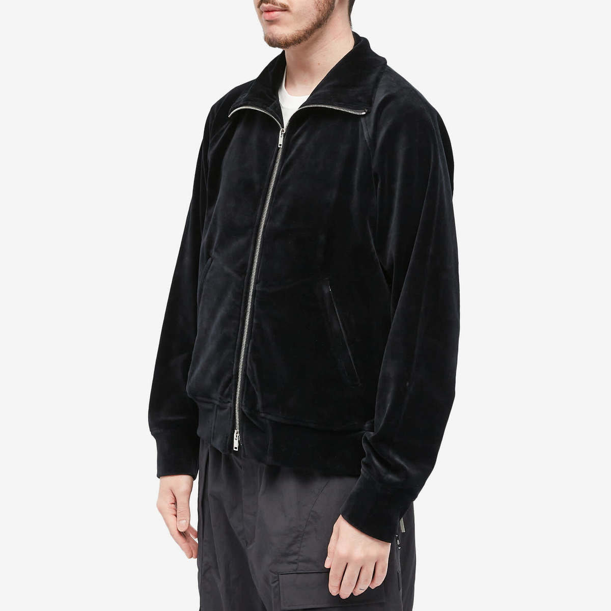 MASTERMIND WORLD Men's Velour Track Jacket in Black MASTERMIND WORLD
