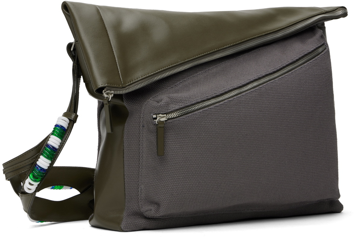 Kiko Kostadinov Gray & Khaki Jarocka Shoulder Bag Kiko Kostadinov