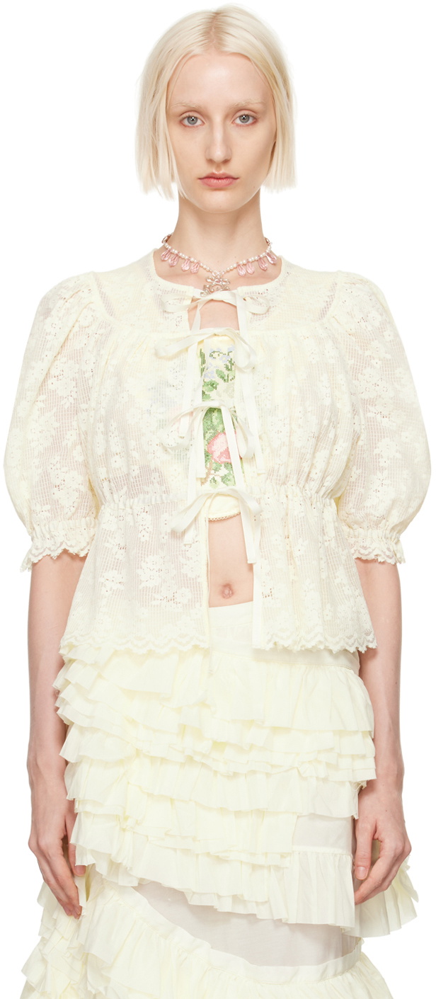 Yuhan Wang White & Blue Handkerchief Camisole Yuhan Wang