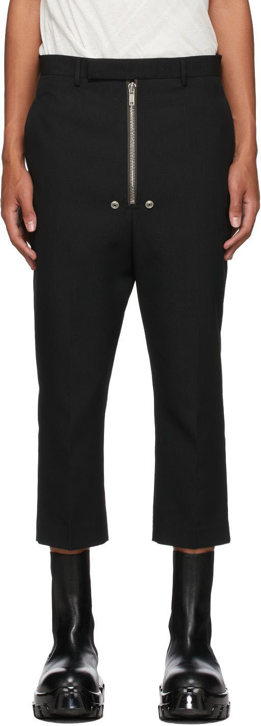 Rick Owens Black Cropped Bela Astaires Trousers Rick Owens