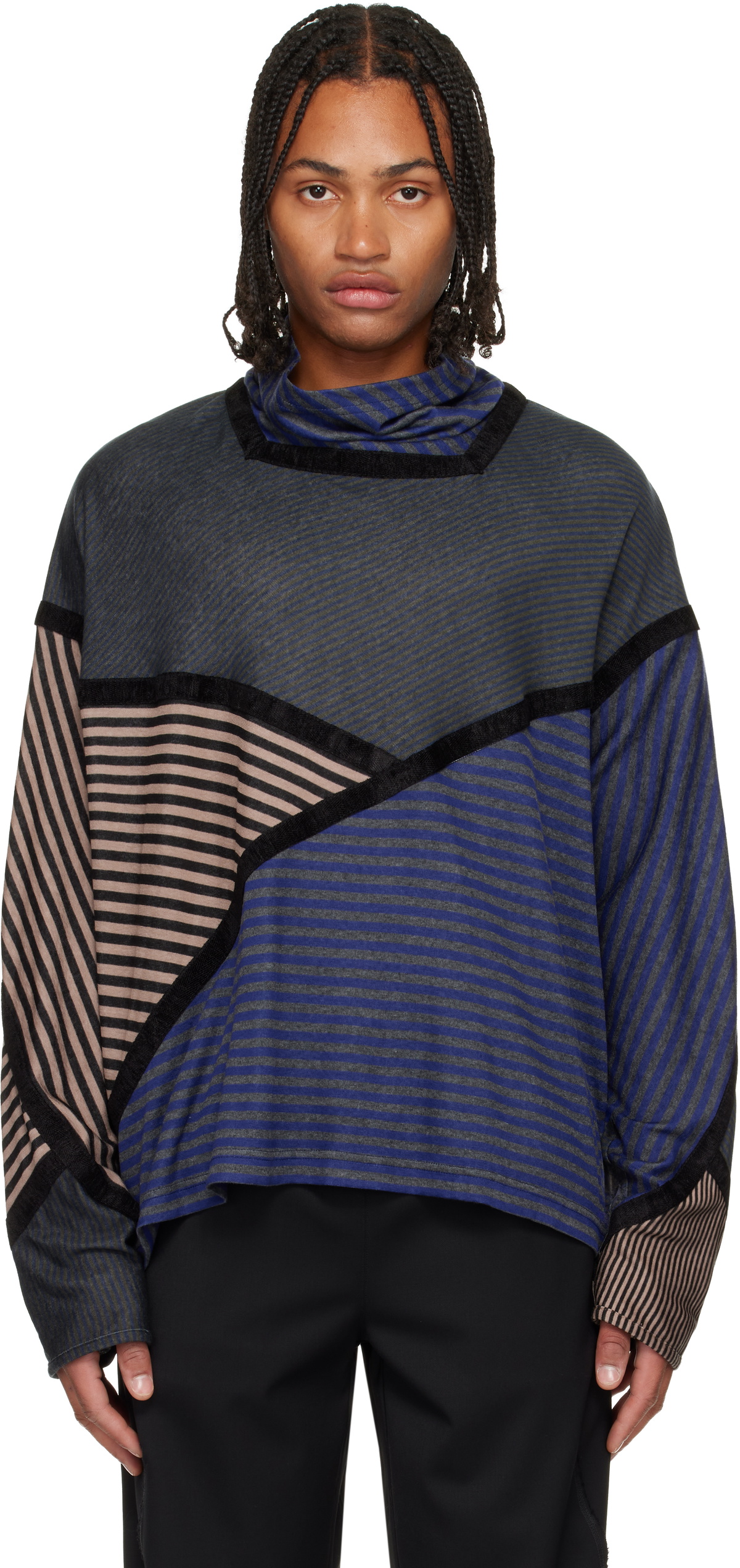 トップス KIKO KOSTADINOV RADAY SHORT JERSEY TOP blue-and-gray
