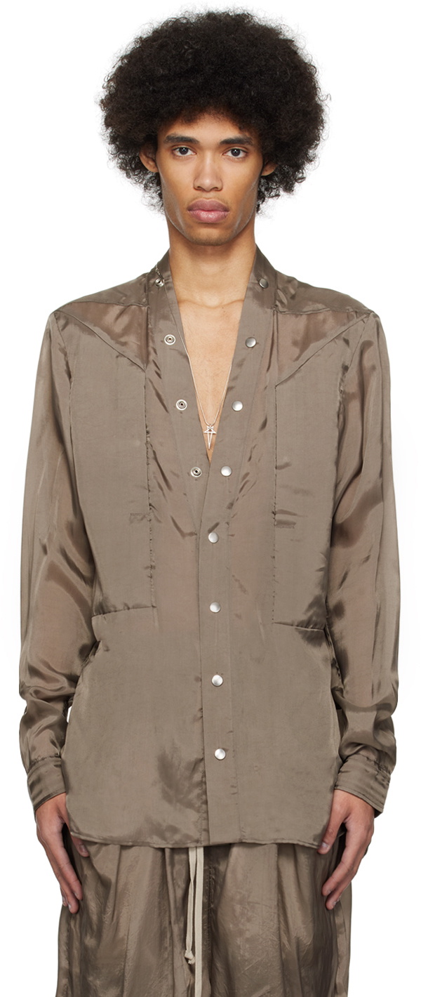 Rick Owens Gray Larry Fogpocket Shirt Rick Owens