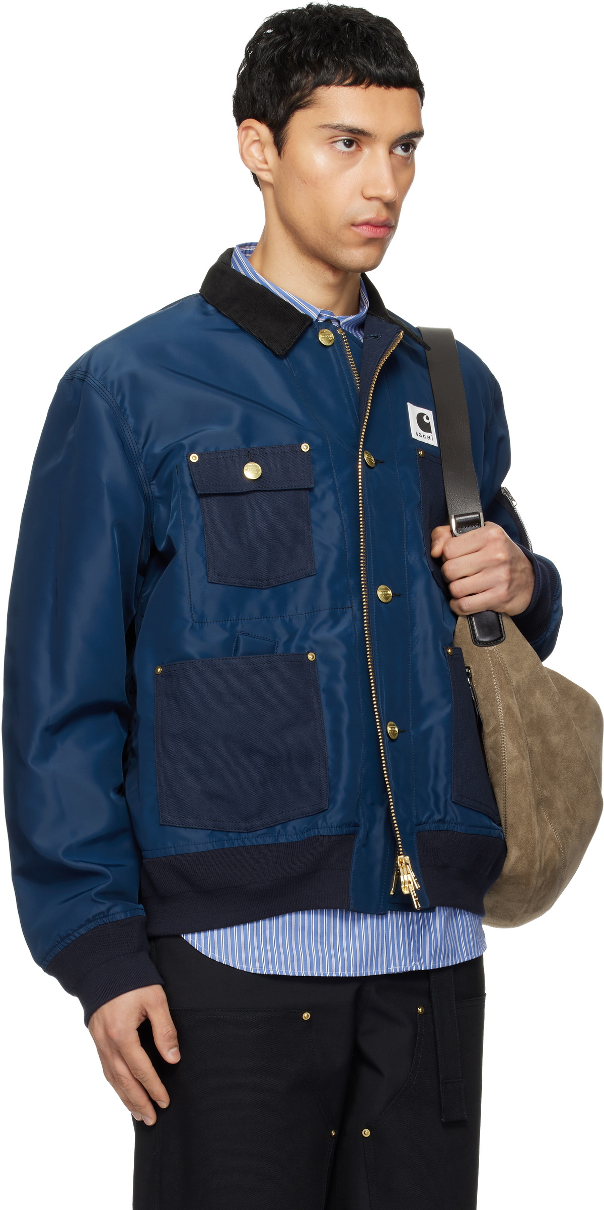 sacai Navy Carhartt WIP Edition Nylon Twill & Duck Jacket Sacai