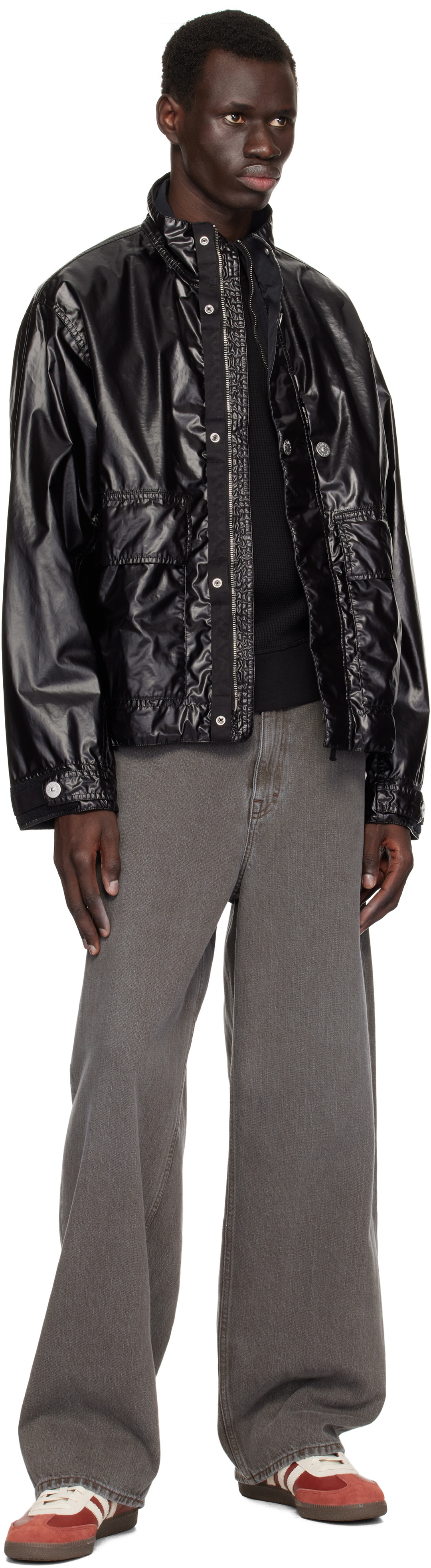 Stone Island Black 4100016 Mussola Gommata-TC Jacket Stone Island