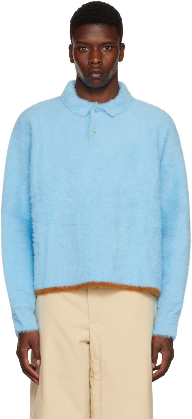 JACQUEMUS Blue Le Papier 'Le Polo Neve' Polo Jacquemus