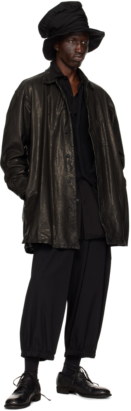 YOHJI YAMAMOTO Black Isamu Katayama Backlash Edition Leather