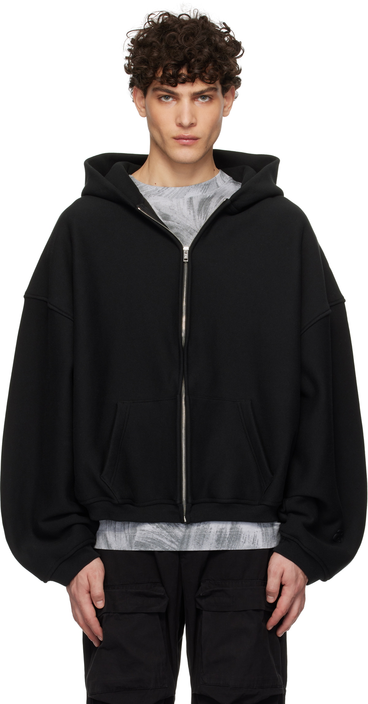 Alexander Wang Black Dense Fleece Star Zip-Up Hoodie Alexander Wang