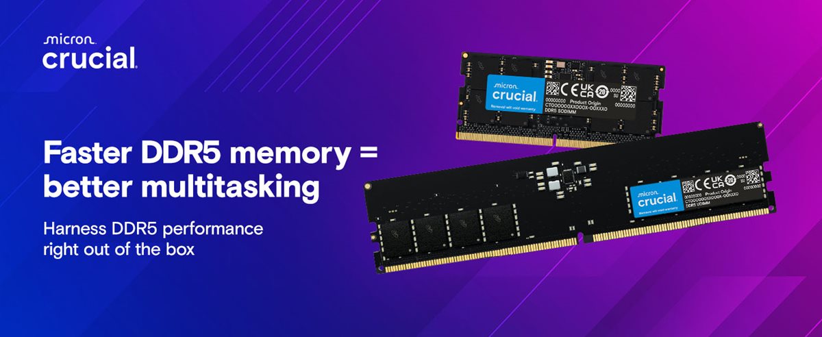 Crucial 64GB (2 x 32GB) DDR5-5600 PC5-44800 CL46 Dual Channel