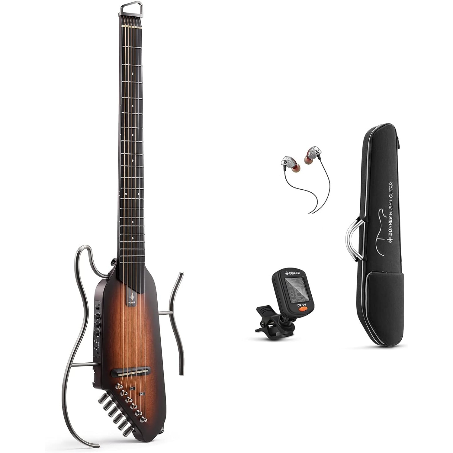 Donner HUSH-I Silent Gitar (Sunburst ) | doremusic