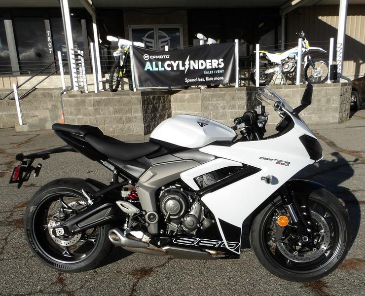 2025 Triumph Daytona 660 Snowdonia White/Sapphire Black | Empire Cycle