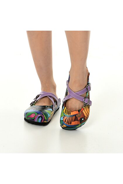 azizsahinshoes 5405 Okyanus Desen Çapraz Sabo Terlik - Fiyatı
