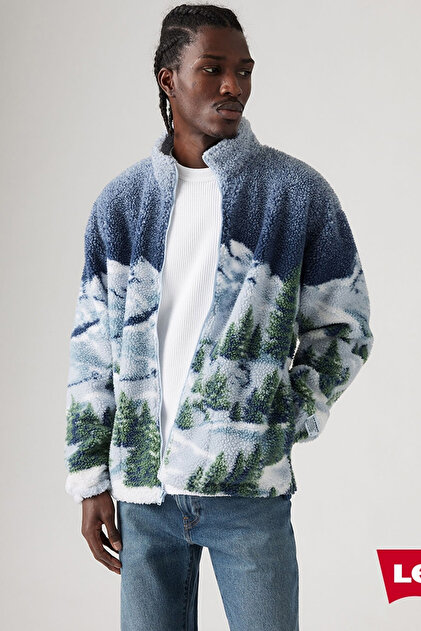 Levi's Jakarlı Sherpa Tam Fermuarlı Rahat Kesim Kazak Jacket