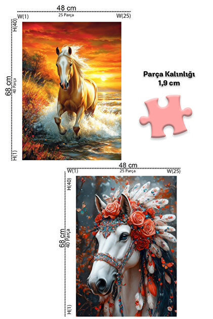 Neverland 2 ADET 1000 PARÇA PUZZLE - ÖZGÜR AT VE ASİL AT - Fiyatı