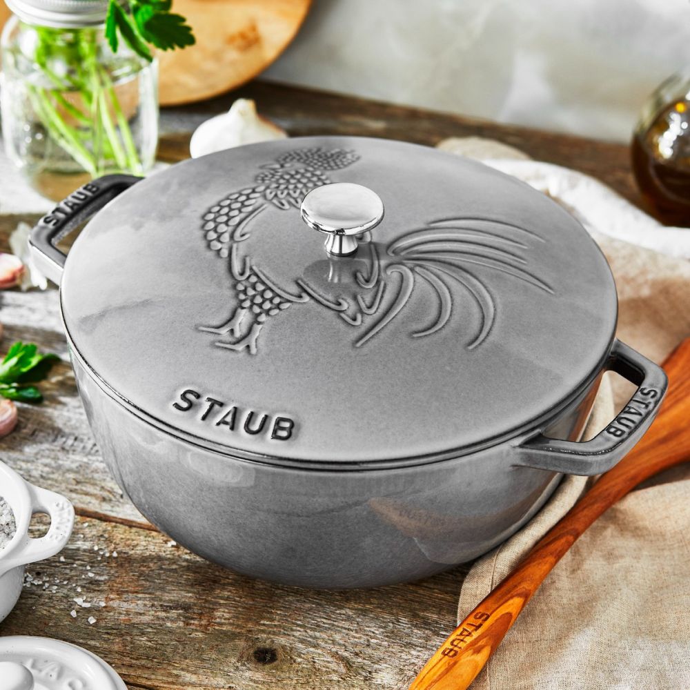 Staub Essential 3.75 Qt Cast Iron Rooster Cocotte/Dutch Oven