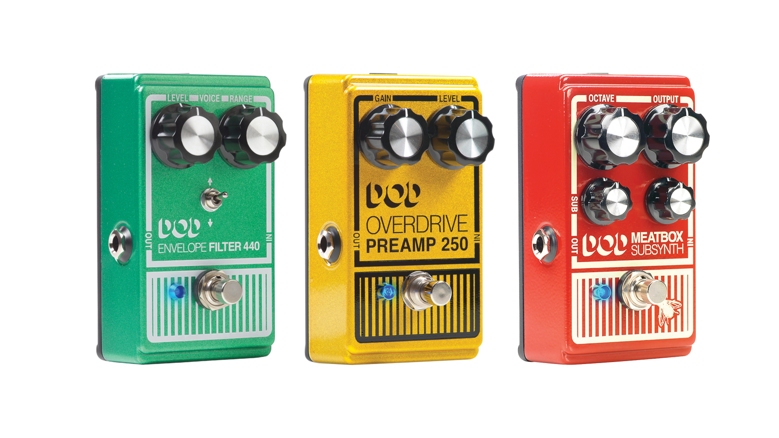 DOD Overdrive Preamp 250, Envelope Filter 440 and Meatbox Subsynth