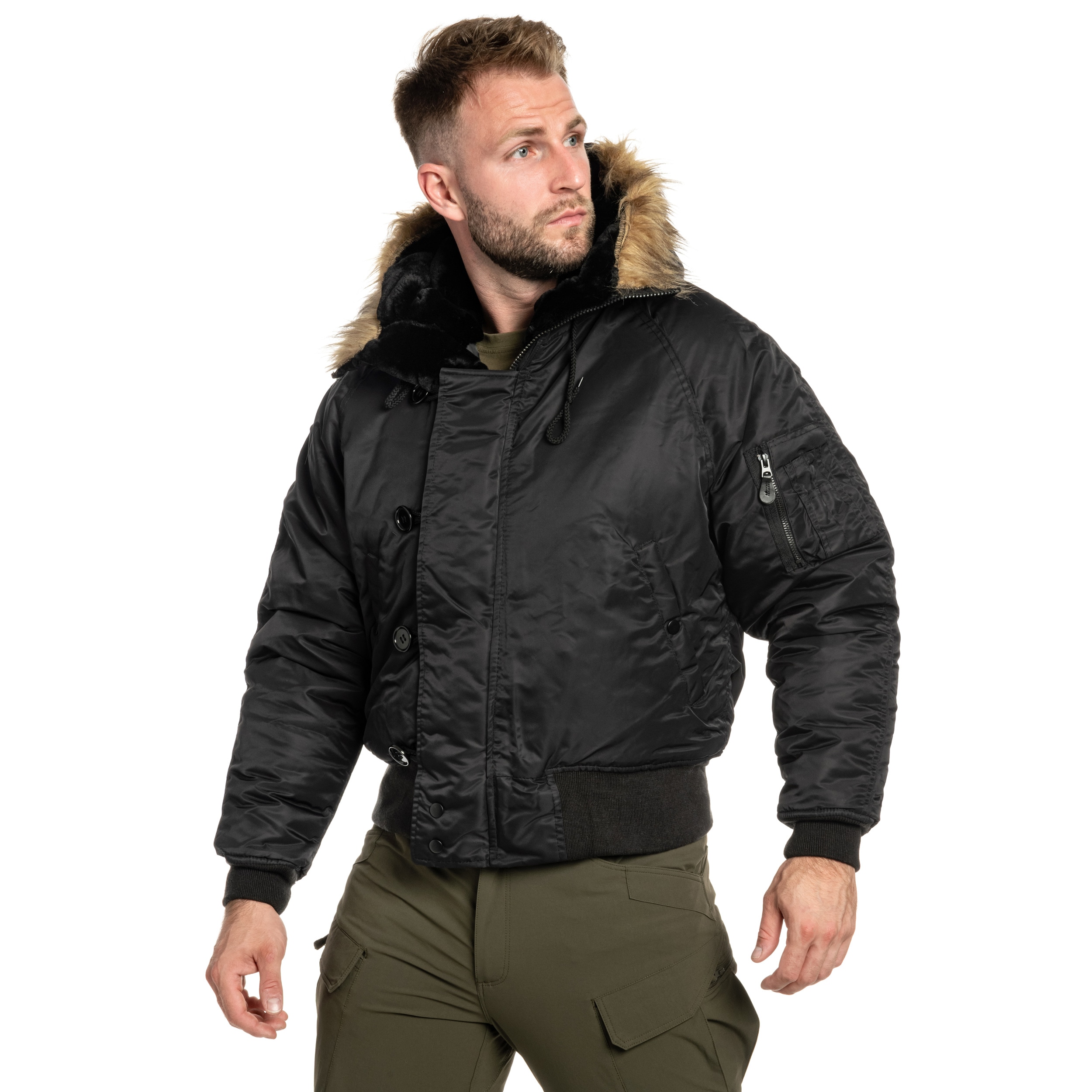 Mil-Tec Flight Jacket N2B - Black - Buy Online - MILITARY Shop