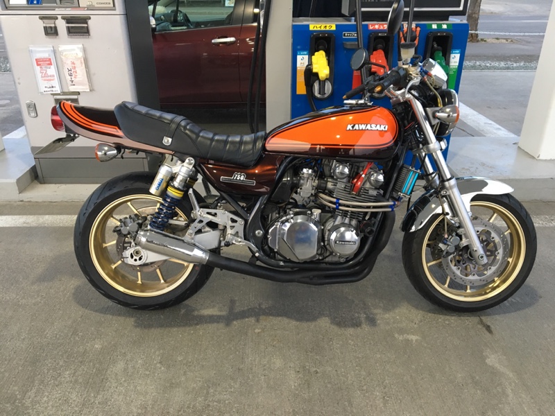Kawasaki ゼファー750タンク ダークブラウン/ゴールド Kawasaki