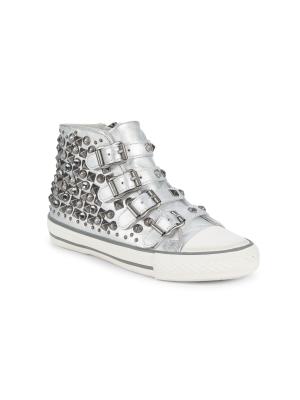 Ash Girl's Viper Studded Leather High-Top Sneakers on SALE | Saks