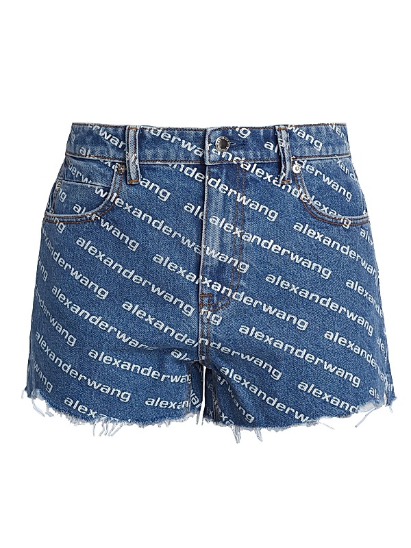 Alexander Wang Bite Logo Denim Shorts | Saks Fifth Avenue