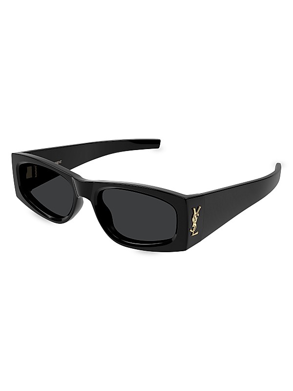 Saint Laurent Seasonal Monogram 56MM Rectangular Sunglasses | Saks