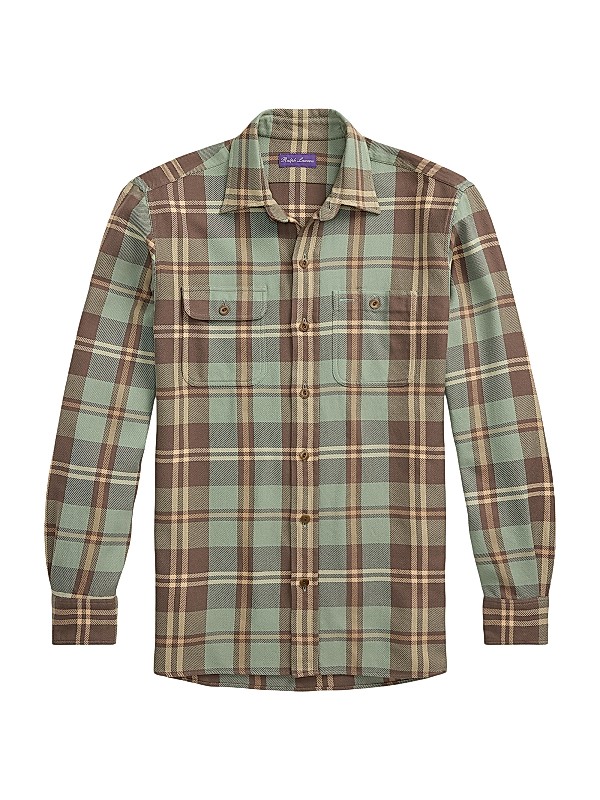 Ralph Lauren Purple Label Plaid Twill Shirt | Saks Fifth Avenue
