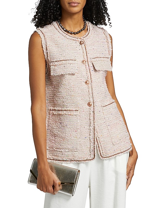Kobi Halperin Aranell Cotton-Blend Tweed Vest | Saks Fifth Avenue