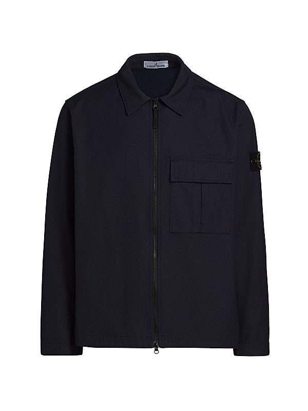 Stone Island Zip-Front Cotton Shirt Jacket | Saks Fifth Avenue