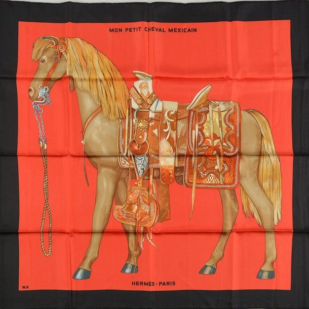 Mon petit cheval mexicain red - Hermès Scarf Details | Scarf Sage