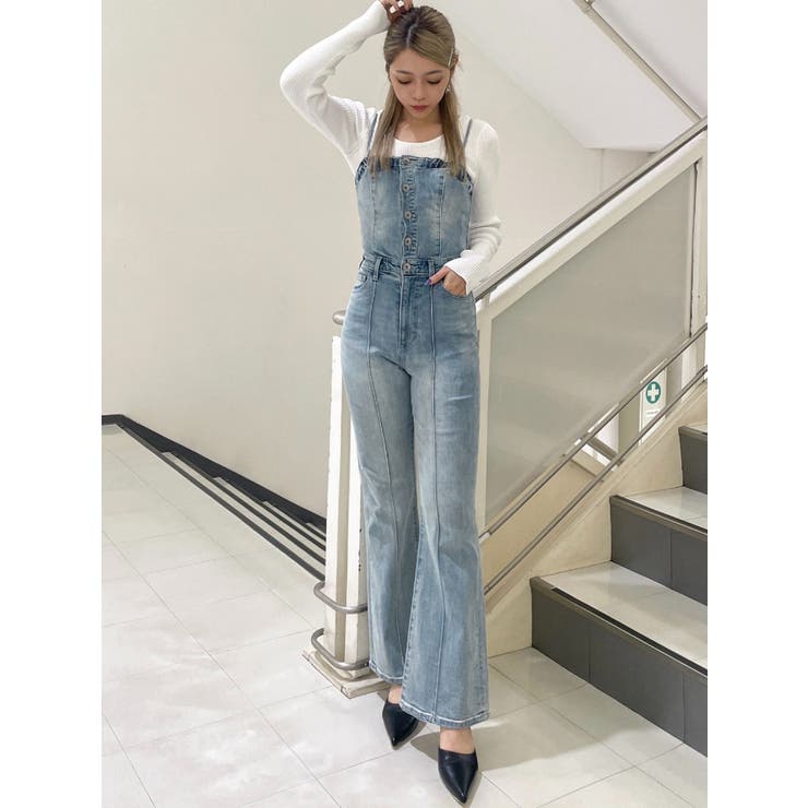 BACKリボンデニムロンパース[品番：MKSW0058002]｜GYDA（ジェイダ）の